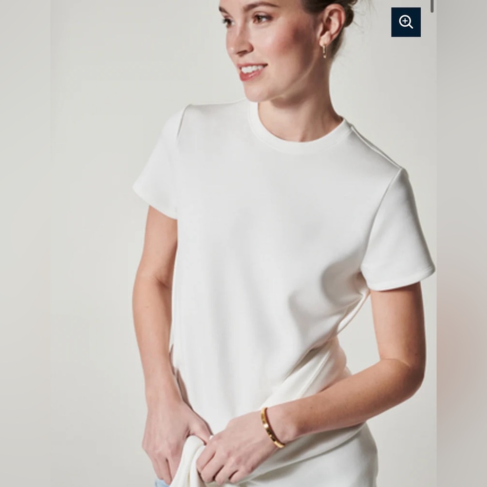 SPANX AirEssentials Cap Sleeve Top Large Powder White EUC
